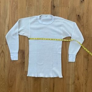 Vintage White Waffle Knit Thermal Tagged Men's Size Large
